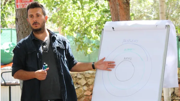 Facilitator presenting on a flipchart